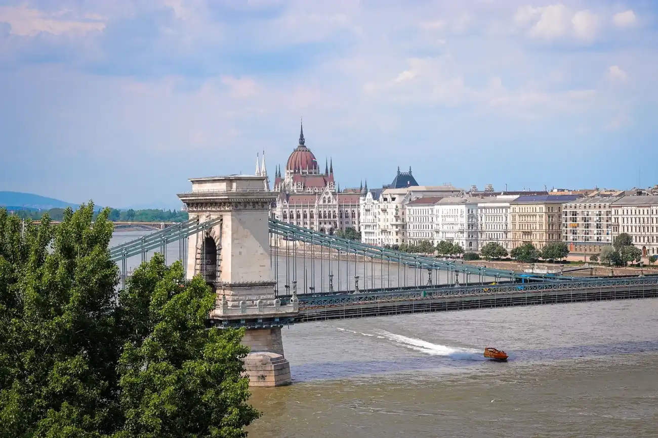 Budapest panorama with Chain Bridge and Parliament