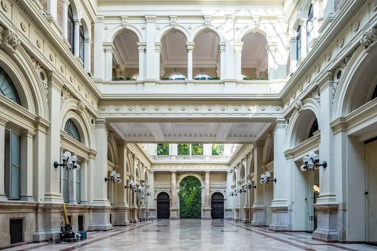 Historic interior of Corvinus University of Budapest