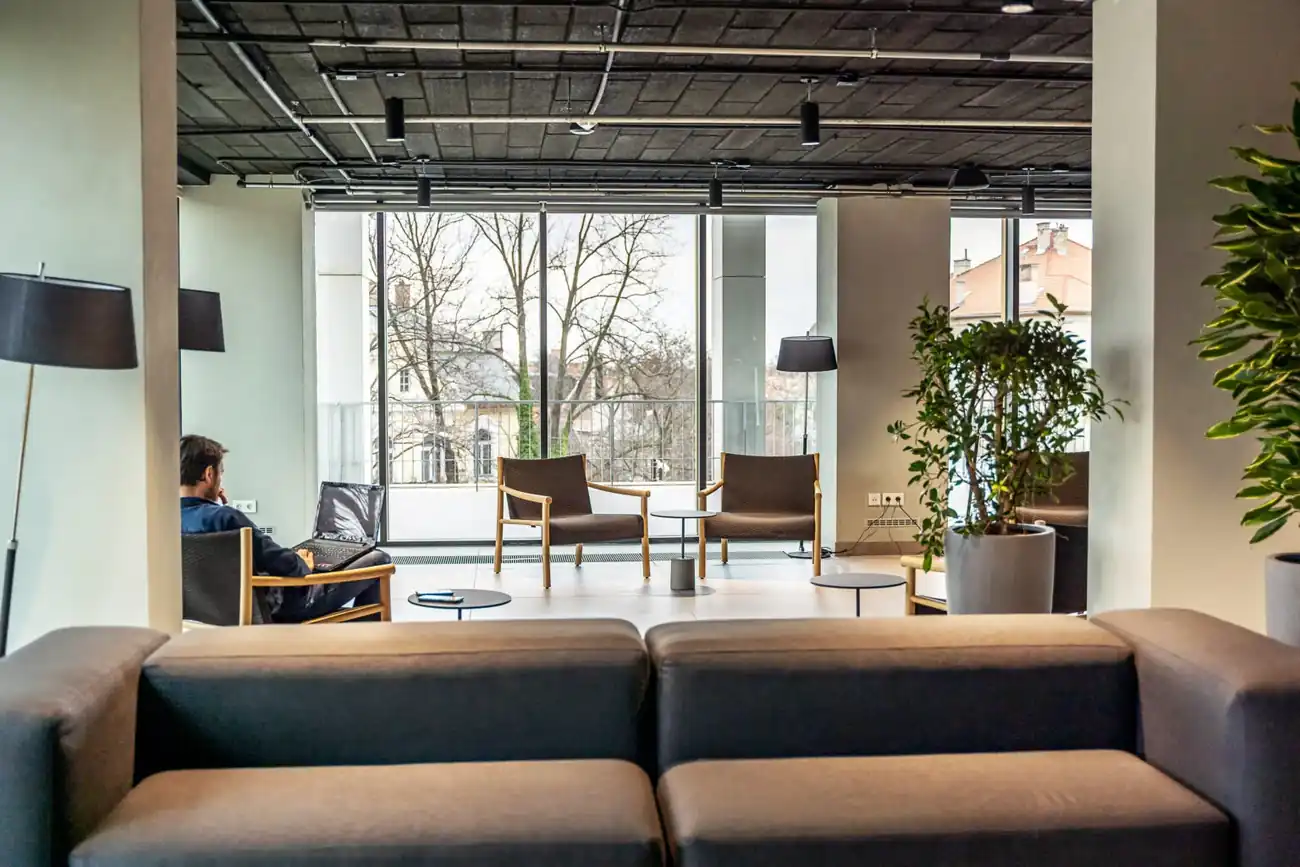 Informal meeting space at Gellért Campus